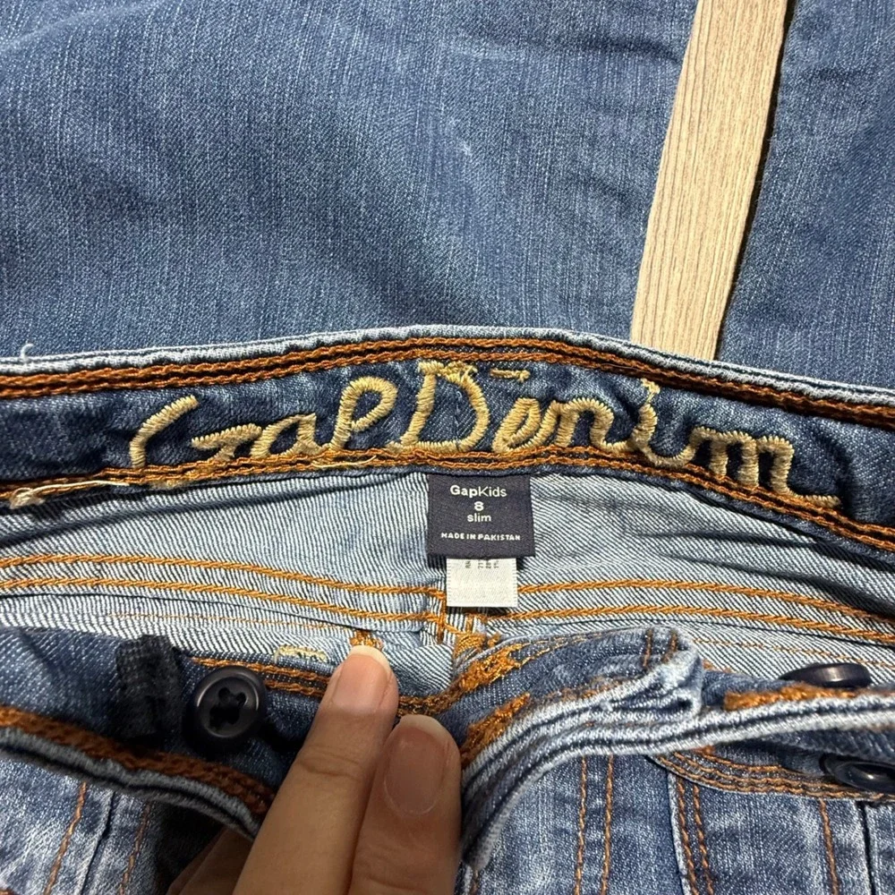 90s Trend Gap Kids Flare Jeans Blue Denim Retro Y2K Style 8 Slim
